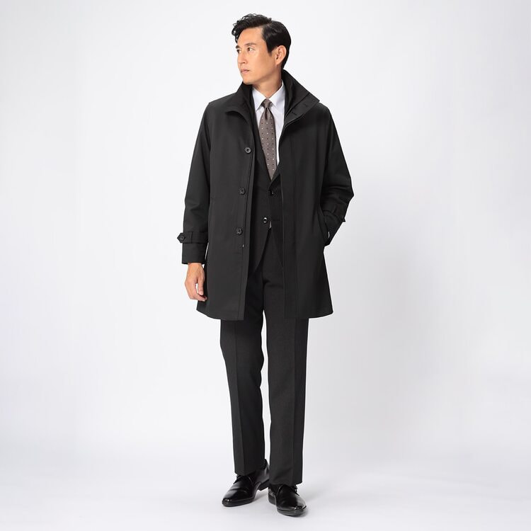 新品✨LES MUES　セットアップ　ウォッシャブル　ストレッチ　防シワ　黒 黒無地 洗える ストレッチスーツ LES MUES スリム【AOKI公式通販】