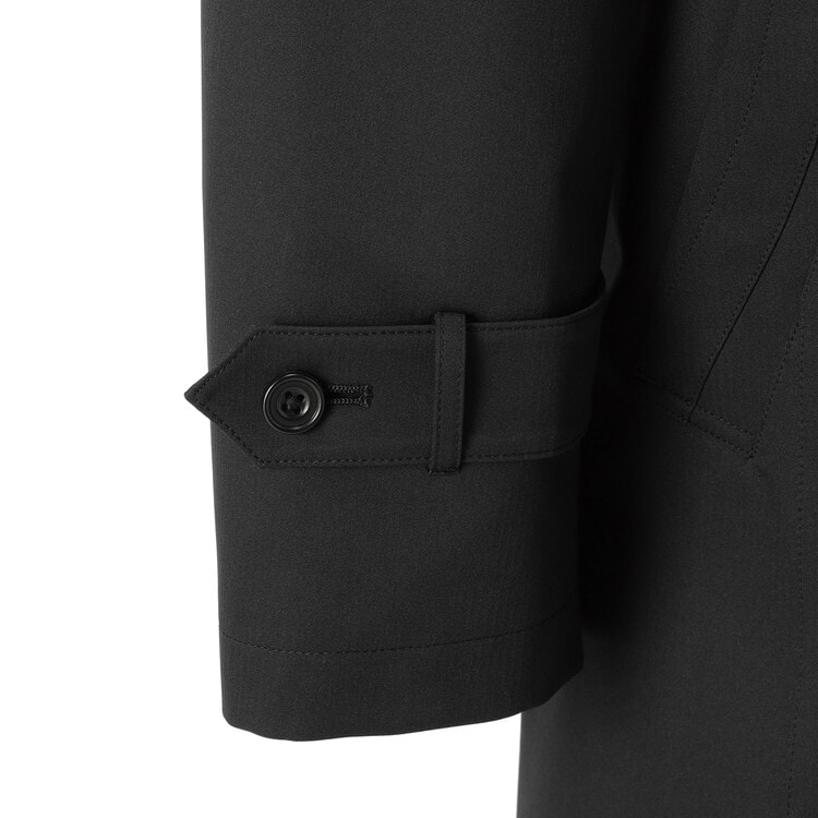 はっ水 ストレッチ 防風 軽量暖かウエザーサポートコート 黒 LES MUES