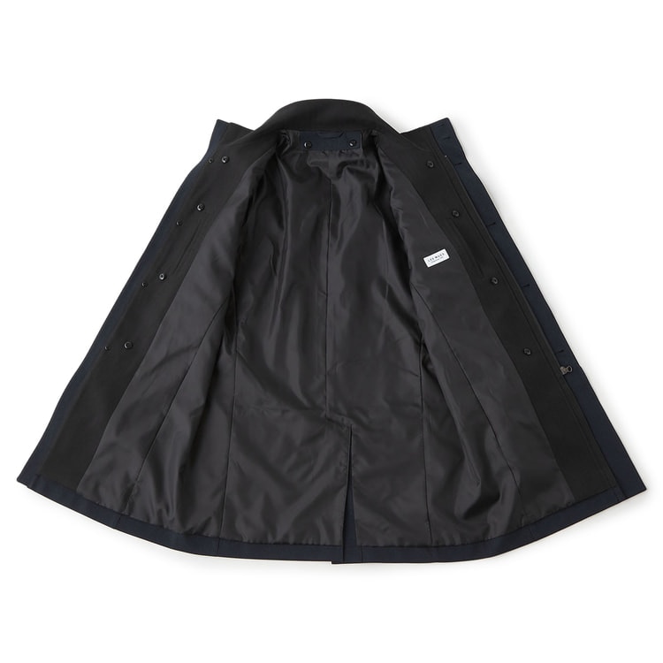 はっ水 ストレッチ 防風 軽量暖かウエザーサポート 黒 LES MUES スリム はっ水 ストレッチ 防風 軽量暖かウエザーサポートコート 黒 LES MUES