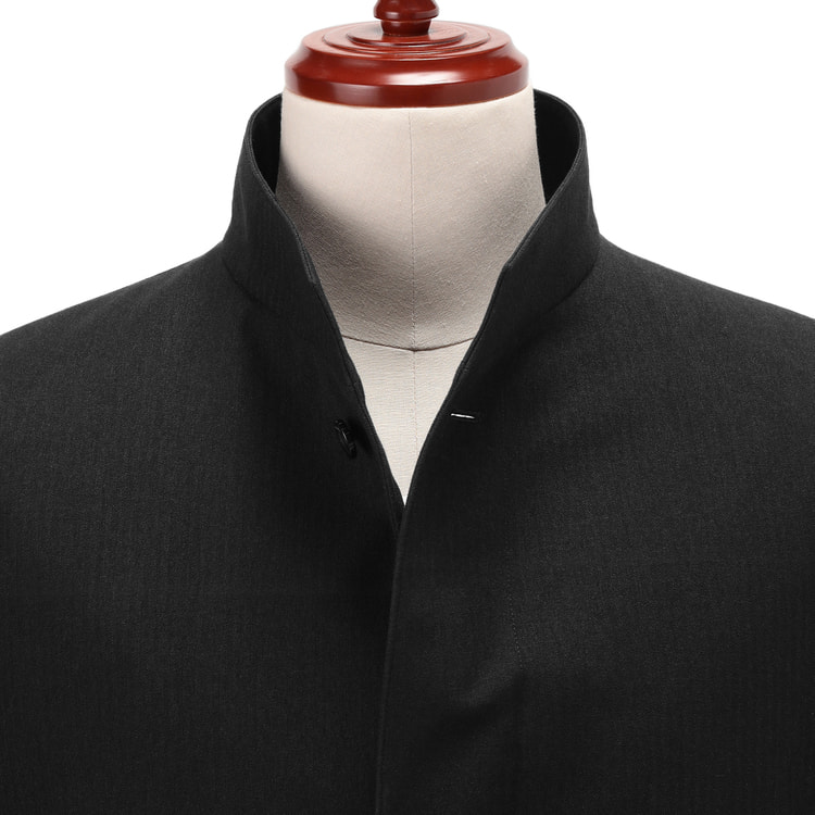 【美品】LES MUES ソーラーヒートスタンドカラーコート ブラック М アウトレット】発熱 防風 はっ水 ソーラーヒートスタンドカラーコート