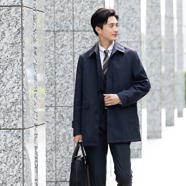 上熱シリーズ ヒートウォームショート ステンカラーコート LES MUES