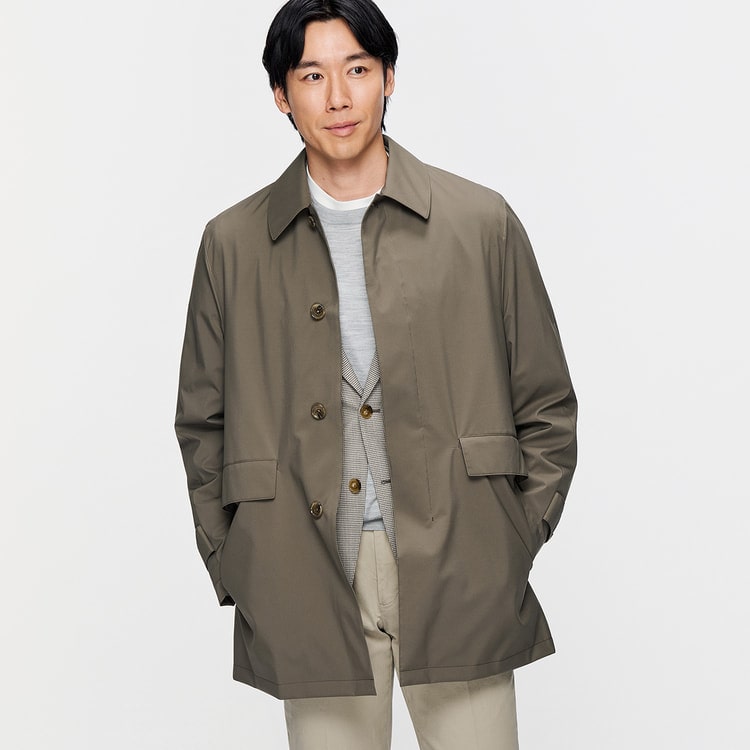 上熱シリーズ ヒートウォームショート ステンカラーコート LES MUES