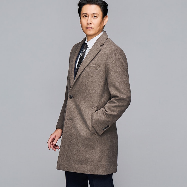 尾州ウール カシミヤ混チェスターコート LES MUES スリム【AOKI公式通販】
