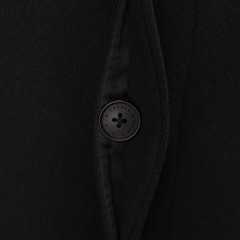 ︎ 尾州ウールスーパー100モッサスタンドコート ✳︎ 日本製素材 Super100's 尾州スタンドカラーコート 黒無地