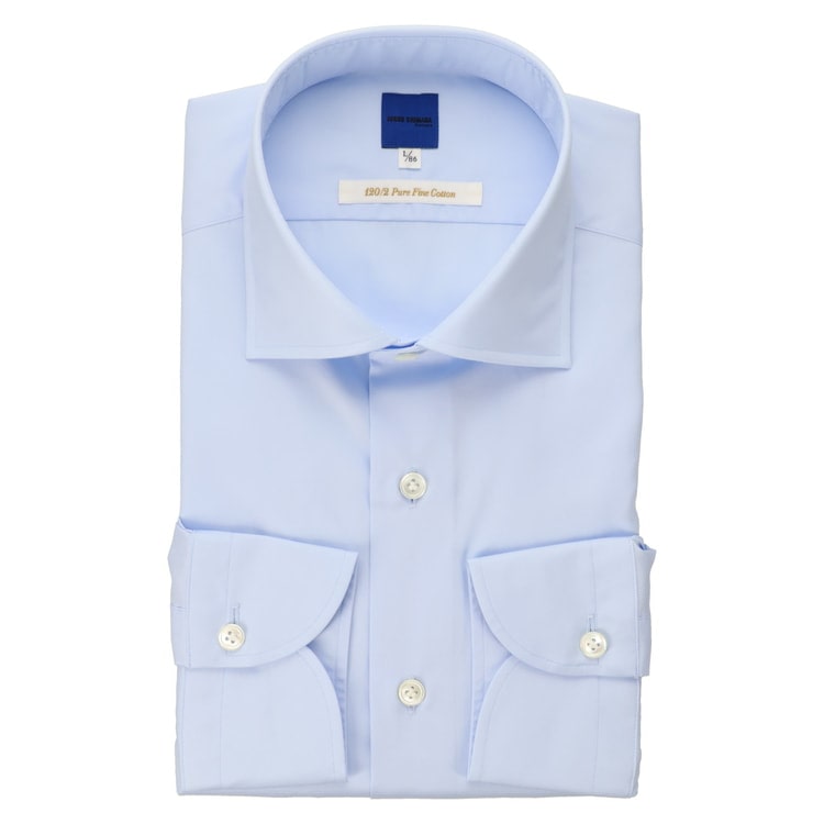 美品✨ジュンアシダ　綿×レーヨン　サマージャケット　白×ブルー系　9号 HITOYOSHI 日本製 ワイドカラーシャツ JUNKO SHIMADA JS