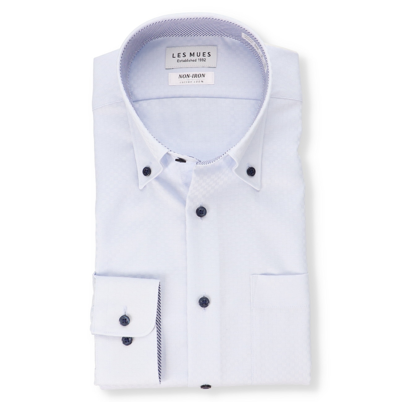 ノンアイロンコットン ボタンダウンシャツ LES MUES レギュラー