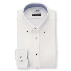 日本製素材 ノンアイロン スーパーストレッチ ボタンダウンシャツ LES