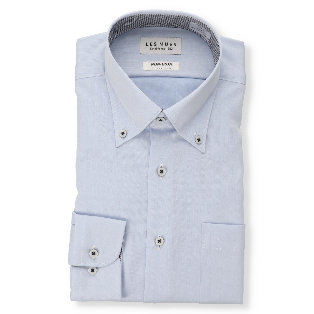 ノンアイロンコットン ボタンダウンシャツ LES MUES レギュラーフィット ノンアイロンコットン ボタンダウンシャツ LES MUES レギュラーフィット