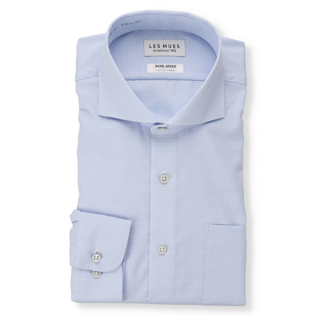 ノンアイロンコットン カッタウェイシャツ LES MUES レギュラーフィット ノンアイロンコットン カッタウェイシャツ LES MUES レギュラーフィット