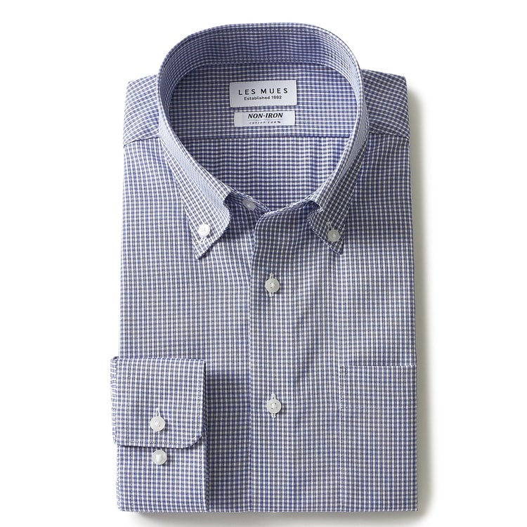 Non-iron cotton Button-down shirt LES MUES Regular fit