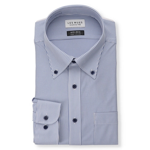 未使用】AOKI/Yシャツ/ワイドカラー/ブルー/ストライプ/L85