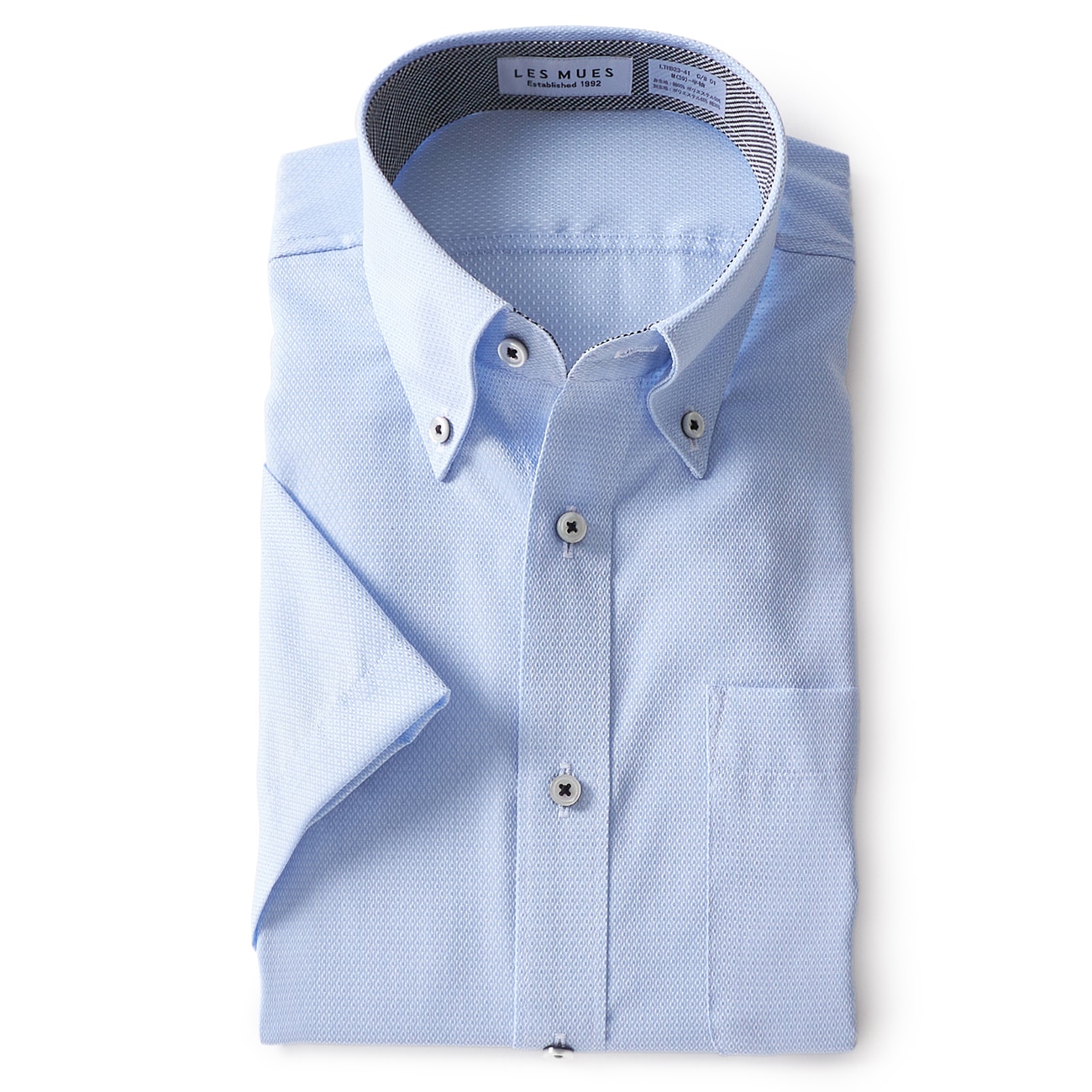 【半袖】【空冷】エアクール COOLMAX ノンアイロン ボタンダウンシャツ LES MUES レギュラーフィット 【半袖】【空冷】エアクール COOLMAX ノンアイロン ボタンダウンシャツ LES MUES レギュラーフィット