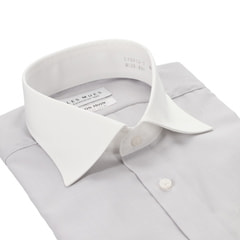 ノンアイロンコットン ワイドカラークレリックシャツ LES MUES