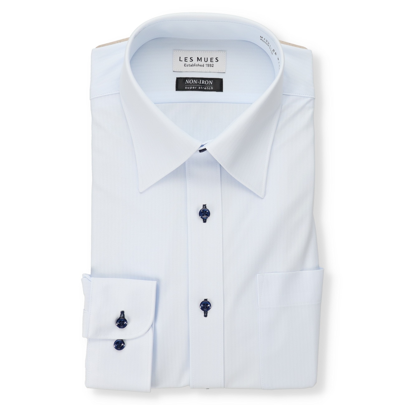 ノンアイロン スーパーストレッチ レギュラーカラーシャツ LES MUES レギュラーフィット ノンアイロン スーパーストレッチ レギュラーカラーシャツ LES MUES レギュラーフィット