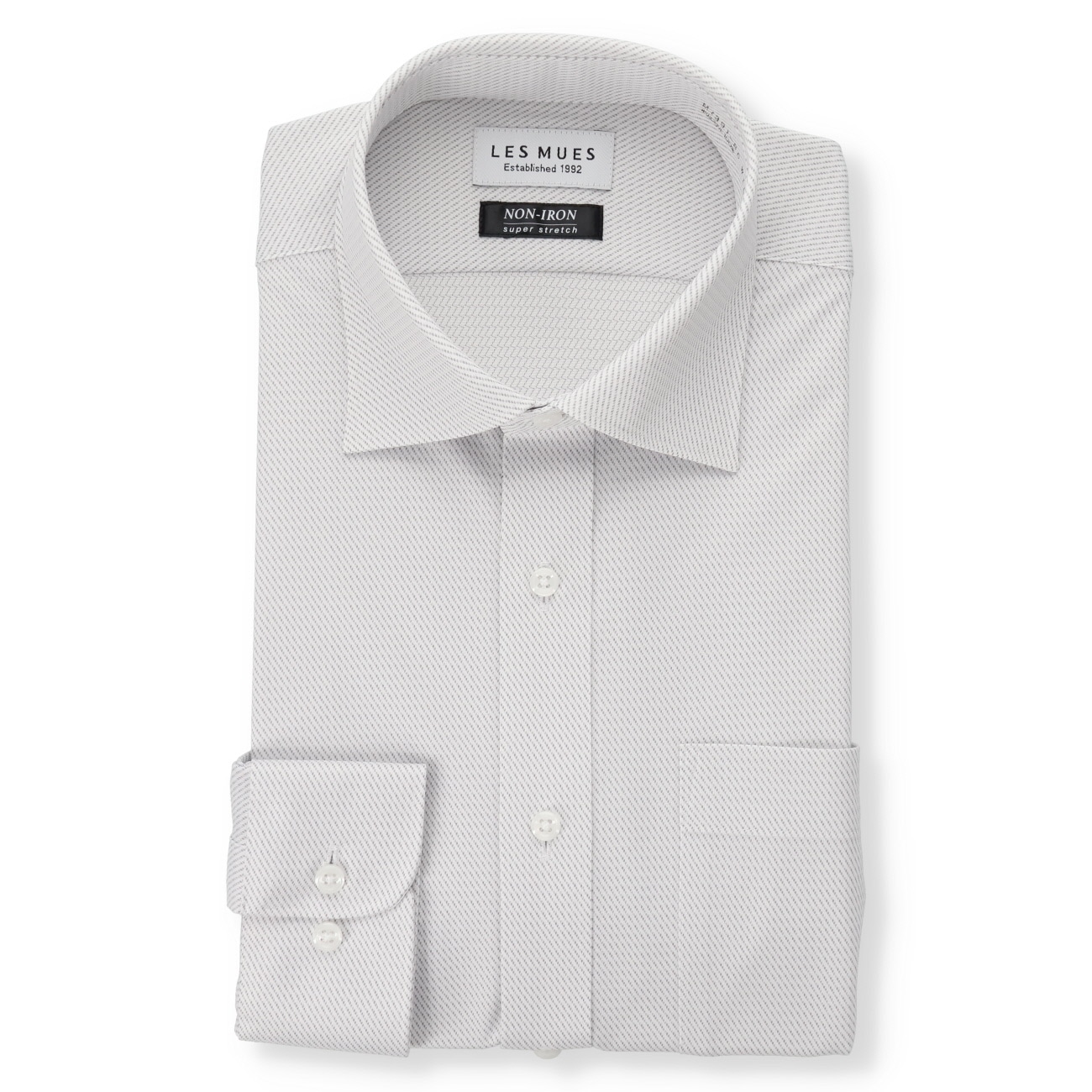 ノンアイロン スーパーストレッチ ワイドカラーシャツ LES MUES レギュラーフィット ノンアイロン スーパーストレッチ ワイドカラーシャツ LES MUES レギュラーフィット