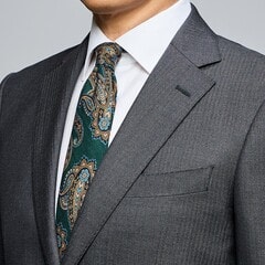 ネクタイ プレミアム シルク 100% 織柄シルバー ハイクオリティ