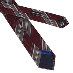 大剣幅8cm イタリア生地 日本縫製 ストライプ柄ネクタイ JUNKO SHIM