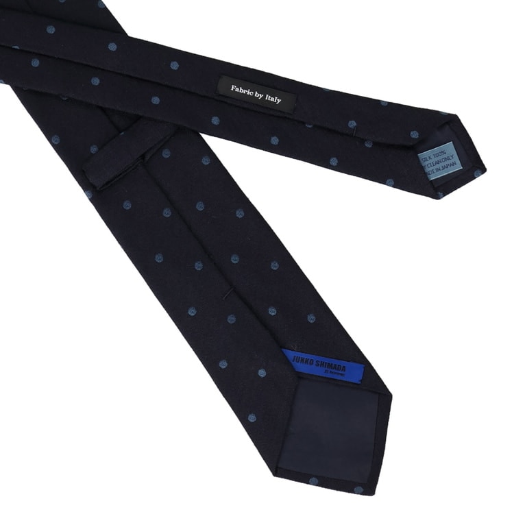 大剣幅8cm イタリア生地 日本縫製 ドット柄ネクタイ JUNKO SHIMAD