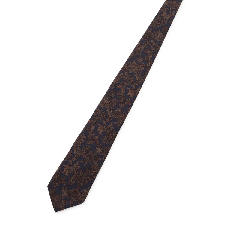 大剣幅8cm イタリア生地 日本縫製 ペイズリー柄ネクタイ JUNKO SHIM