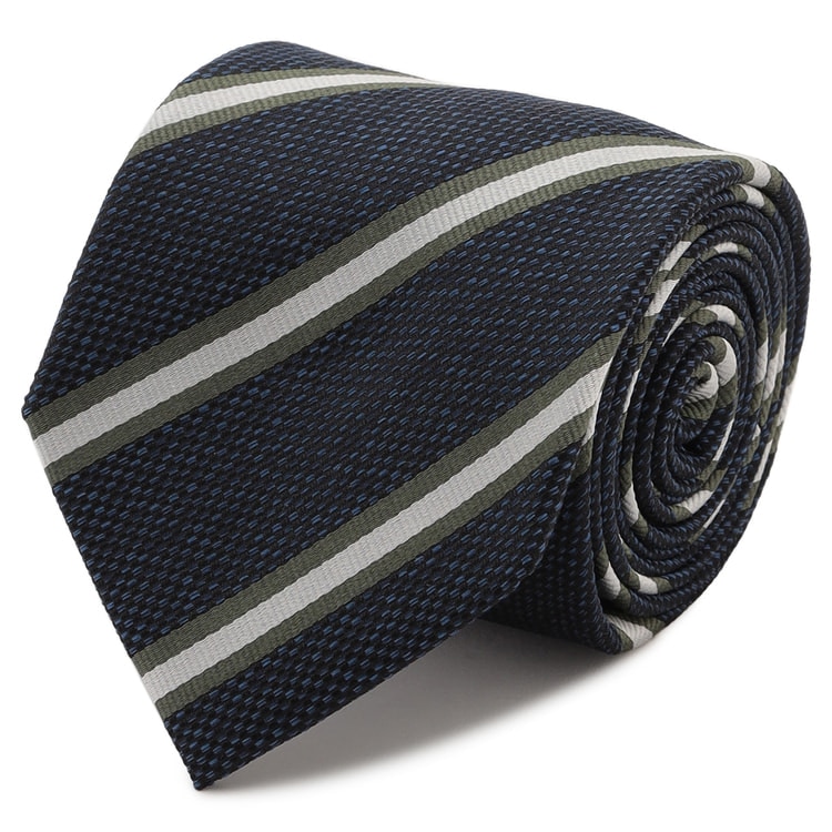 Tie width 8cm Stripe pattern warm color palette tie LES MUES