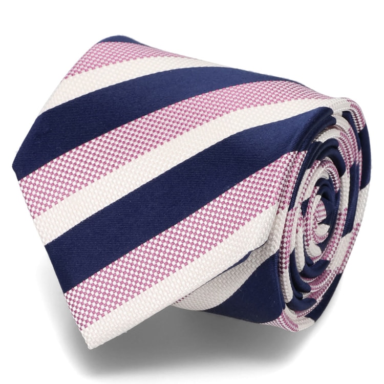 大剣幅8cm ストライプ柄 スプリングカラーパレットタイ LES MUES【AOKI