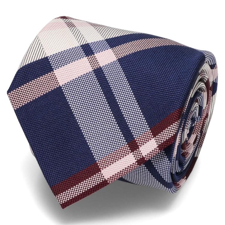 大剣幅8cm チェック柄 スプリングカラーパレットタイ LES MUES【AOKI