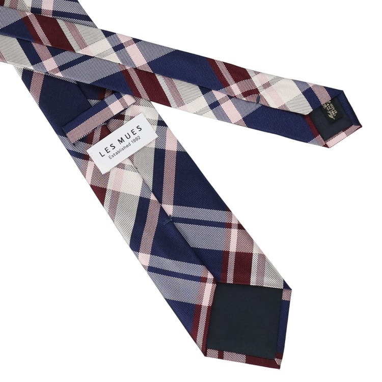 大剣幅8cm チェック柄 スプリングカラーパレットタイ LES MUES