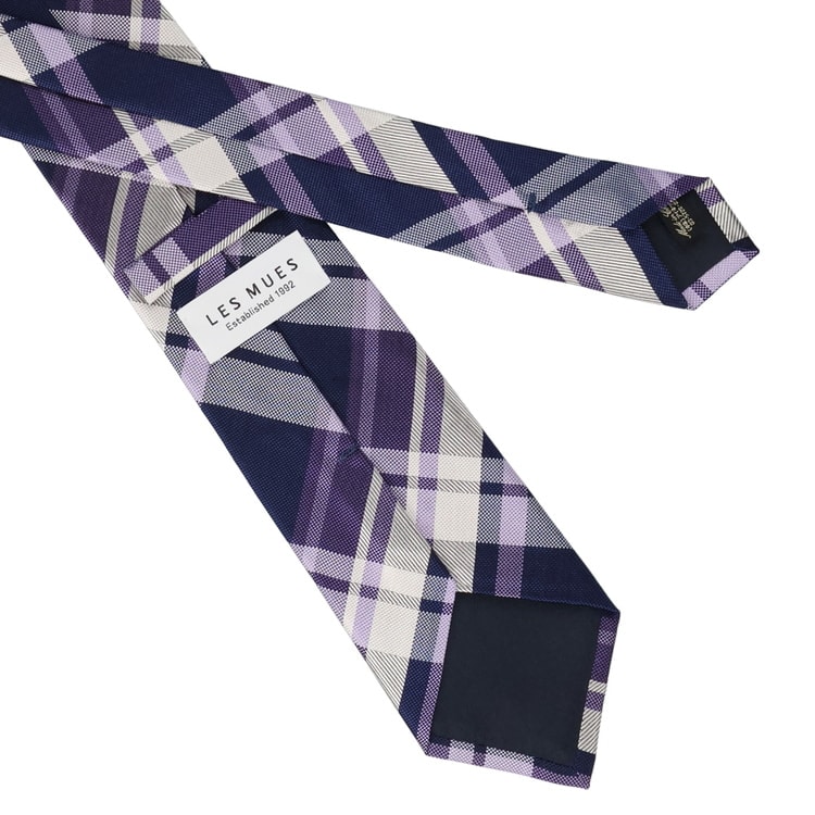 大剣幅8cm チェック柄 スプリングカラーパレットタイ LES MUES