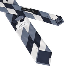 大剣幅8cm ノンアイロン 洗える シルック ストライプ柄ネクタイ LES MU