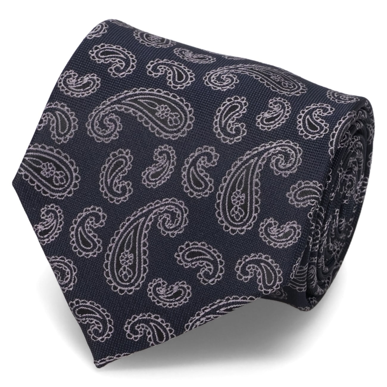 大剣幅8cm ノンアイロン 洗える シルック ペイズリー柄ネクタイ LES MUES