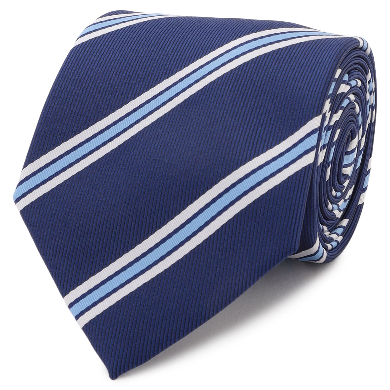 就活おすすめ】大剣幅8cm ECOPET ストライプ柄ネクタイ LES MUE