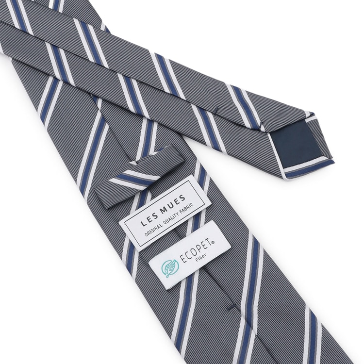 就活おすすめ】大剣幅8cm ECOPET ストライプ柄ネクタイ LES MUE