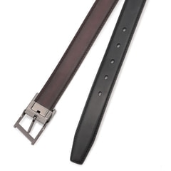 アシンメトリー黒メッキバックル リバーシブルベルト 黒・茶 LES アシンメトリー黒メッキバックル リバーシブルベルト 黒・茶 LES
