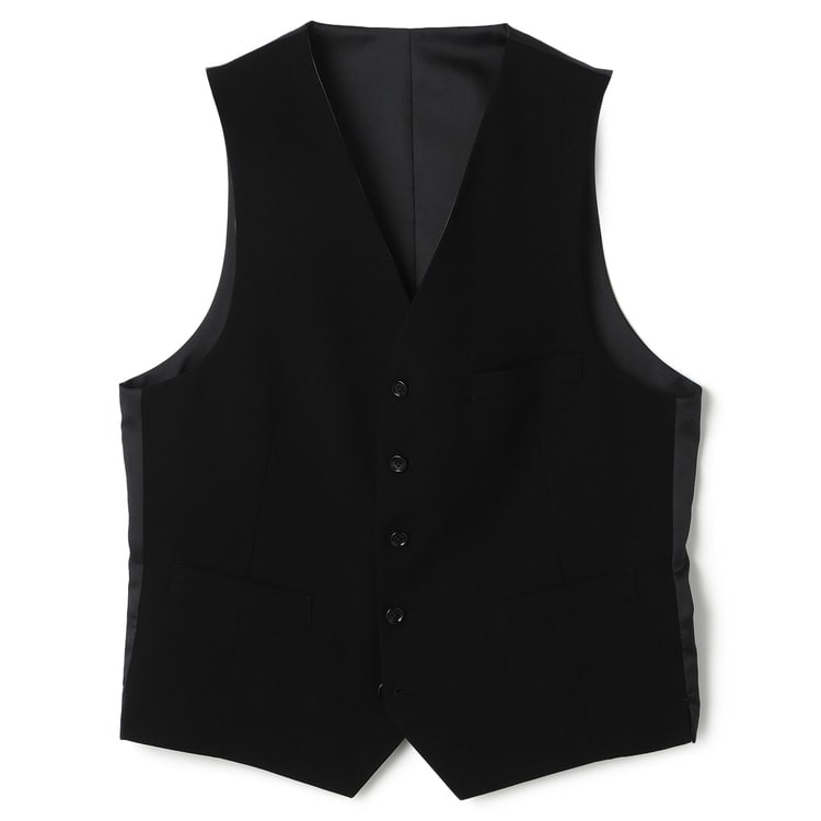 ミーアンドモウMI AND MOU ブラックベスト ribbon vest｜ブラックストライプ | MI AND MOU