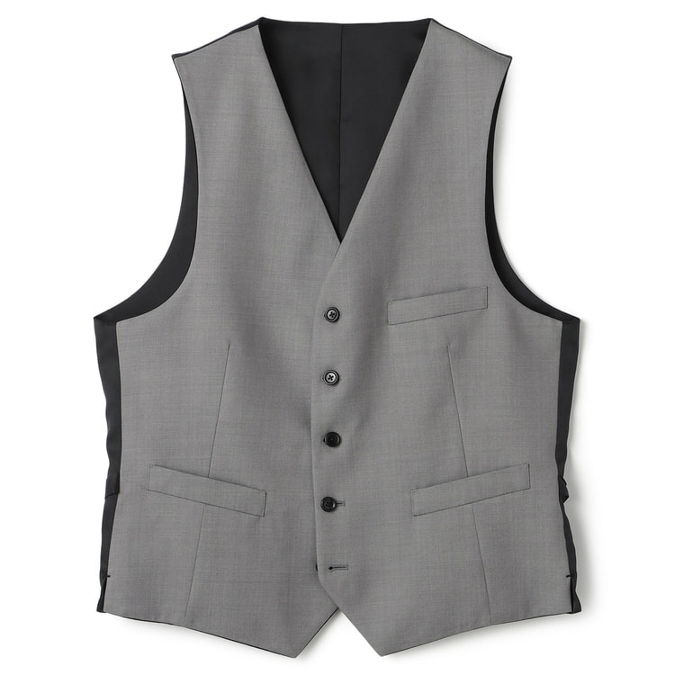 リバーシブルベスト 黒×グレー ウルトラブラック LES MUES スリム