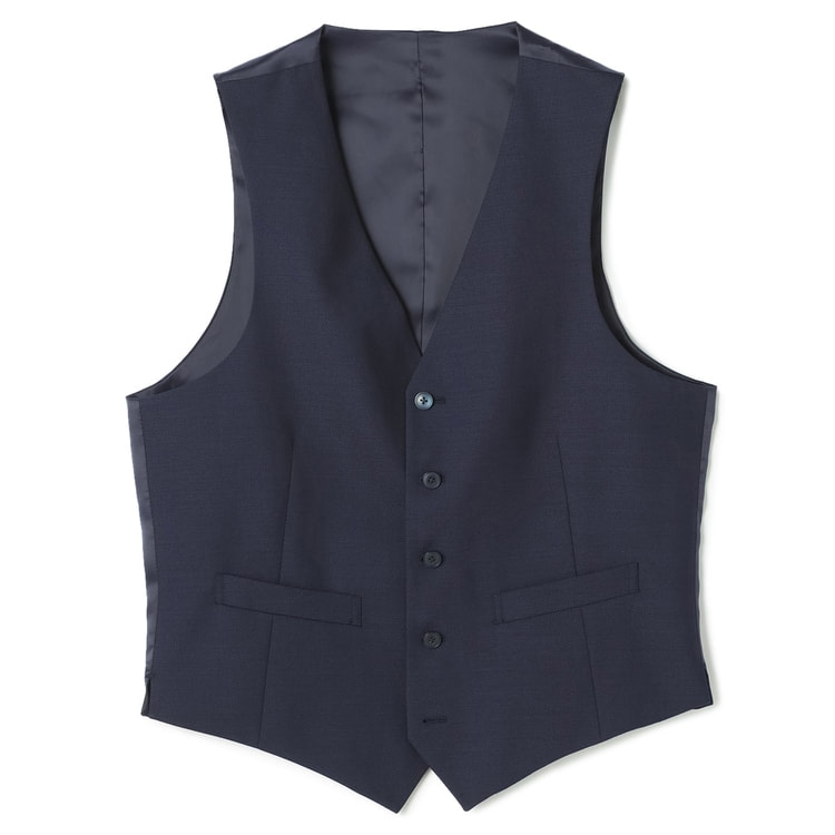 フォーマルベスト ネイビー綾織 LES MUES スリム【AOKI公式通販】