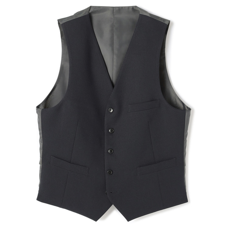 アウトレット】リバーシブルベスト 黒×紺 JOURNAL WORKS スリム