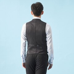 【QOS】黒無地ベスト スリム LES MUES セットアップ着用可