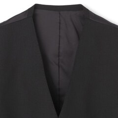 【QOS】 黒シャドーストライプベスト スリム LES MUES セットアップ着用可