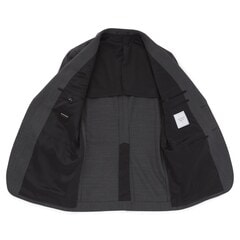 【QOS】ミディアムグレー無地ジャケット スリム LES MUES セットアップ着用可