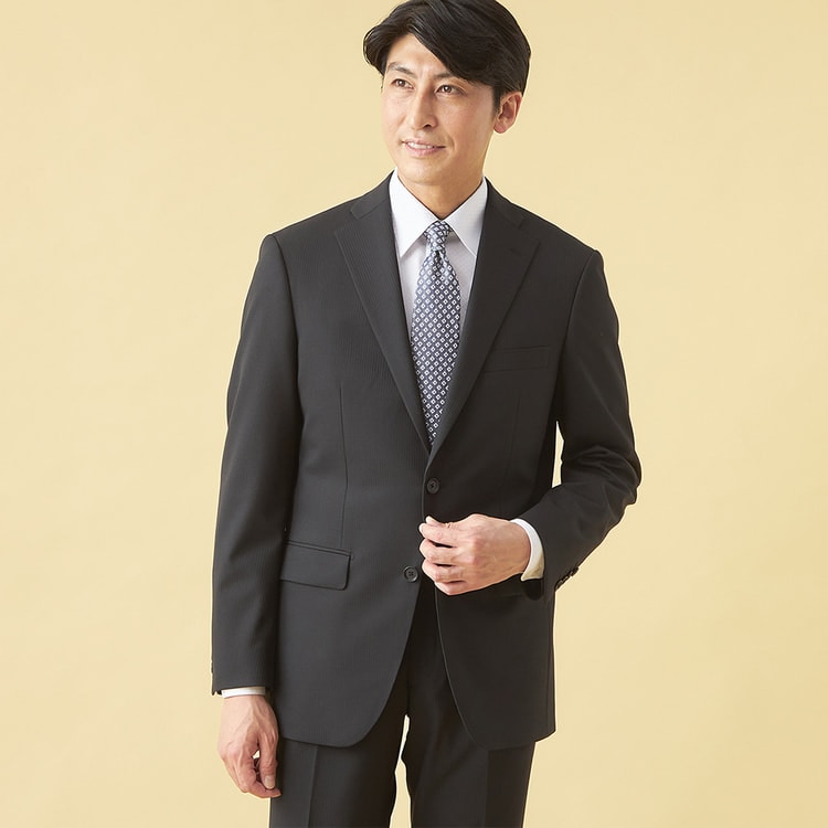 QOS】 黒シャドーストライプジャケット ベーシック LES MUES セット 