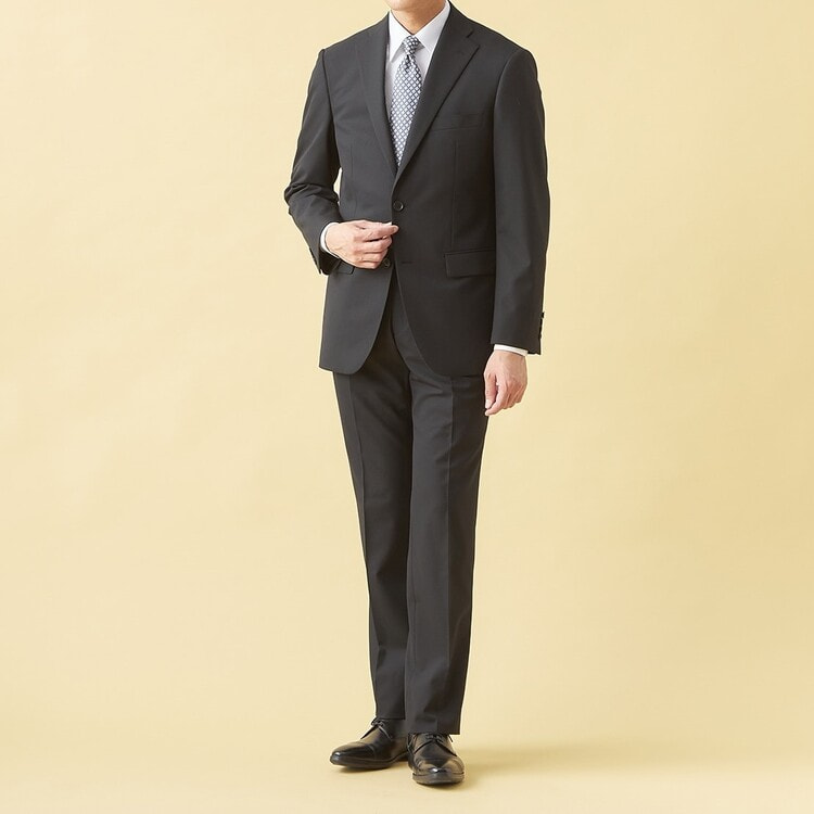 QOS】 洗える 黒シャドーストライプジャケット ベーシック LES MUES