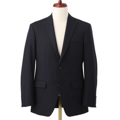 QOS】紺シャドーストライプジャケット ベーシック LES MUES セットア 