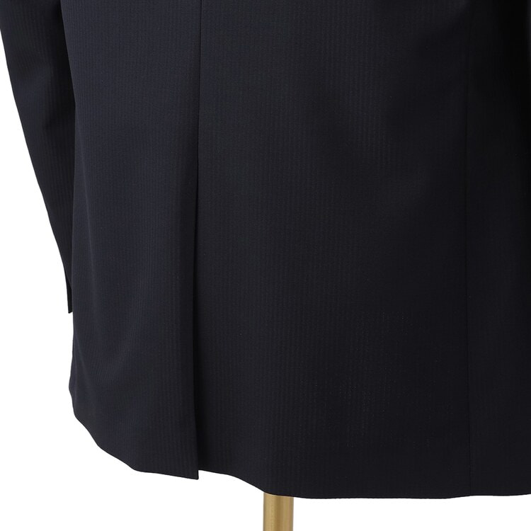 ◎LES MUES/レミュー シャドーストライプ柄 2釦 シングル スーツ グレー Y6 スーパーストレッチ 紺シャドーストライプ柄スーツ LES MUES スリム