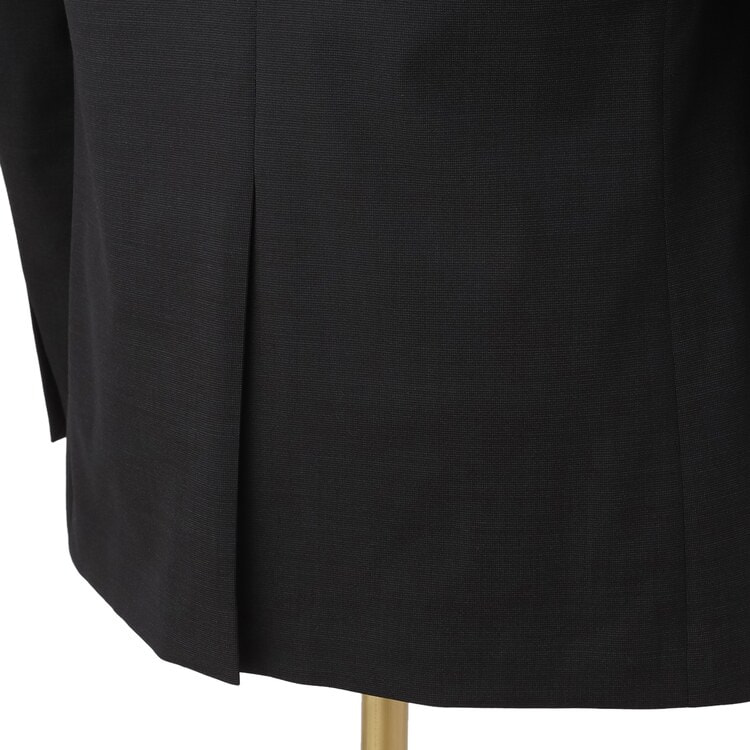 【極美品】LES MUES 大きいサイズ4L 伊ZIGNONEノーカラースーツ QOS】チャコールグレーピンヘッドジャケット ベーシック LES