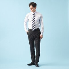 【QOS】黒無地ノータックパンツ LES MUES セットアップ着用可
