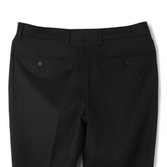 【QOS】黒無地ノータックパンツ LES MUES セットアップ着用可