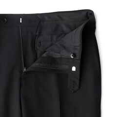 【QOS】黒無地ノータックパンツ LES MUES セットアップ着用可