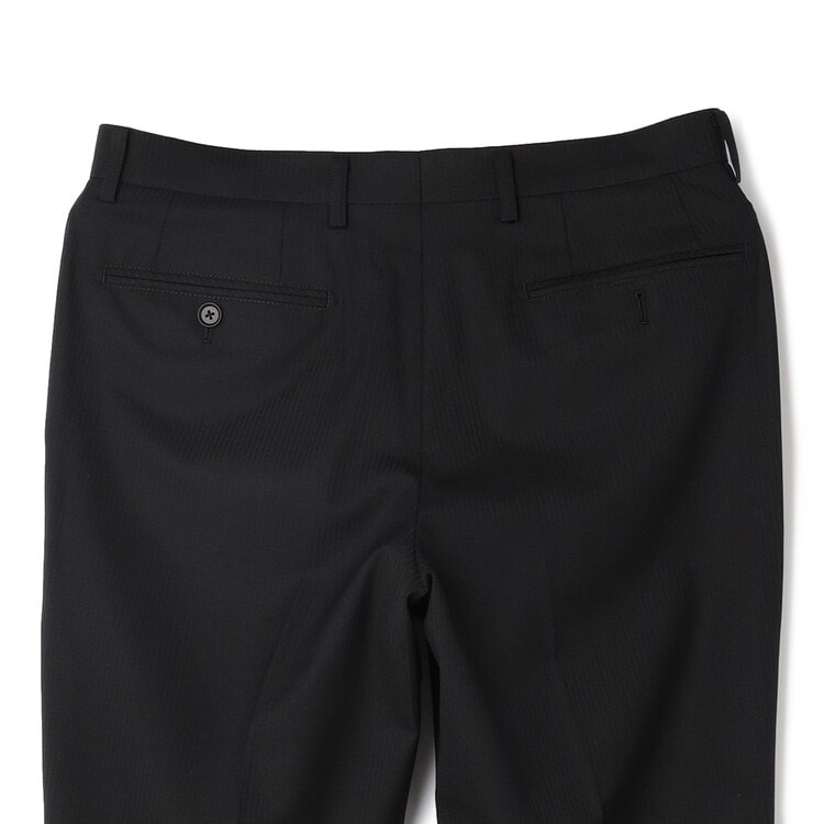 クイックオーダースーツ】 洗える 黒シャドー ノータックパンツ LES