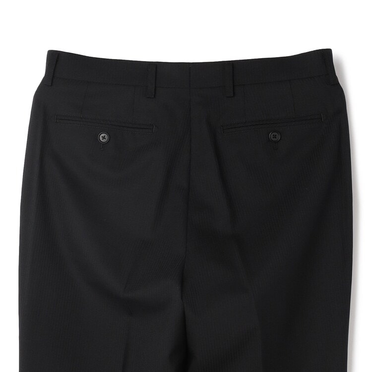 QOS】 黒シャドーストライプ ワンタックパンツ LES MUES セット